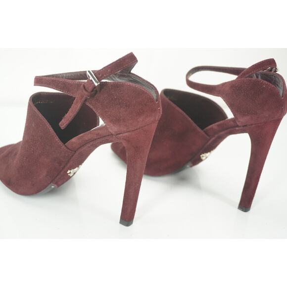 Prada Armarnato Suede Leather Ankle-Strap Slide Sandals - Picture 6 of 10